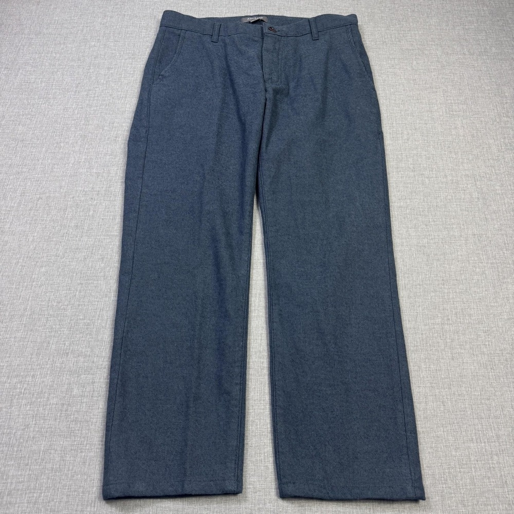 ASH & ERIE Pants Mens 31x28 Blue Chino Regular Fit Flat Front Pockets Stretch